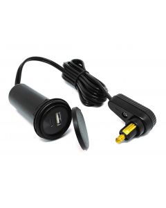 USB tank bag cable with twin charger (USB-A and USB-C) and right angle DIN connector