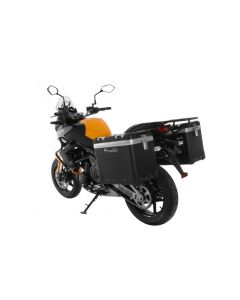 ZEGA Pro aluminium pannier system "And-Black" 45/45 liter with steel rack black for Kawasaki Versys 650 (2010-2014)